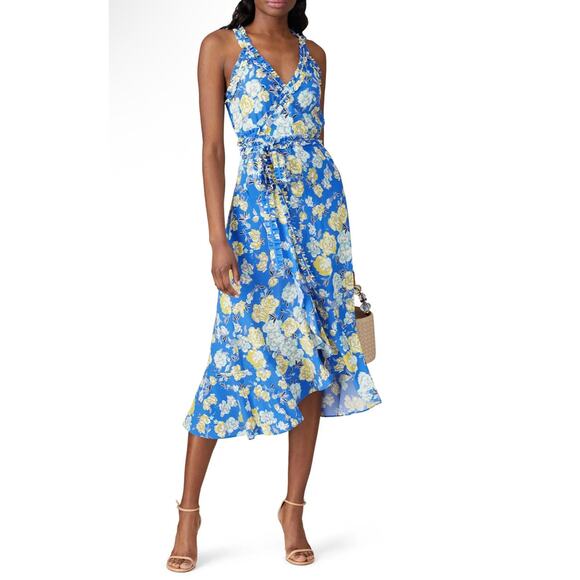 Jason Wu RTR Blue Floral Sleeveless Wrap Dress size 6 - Picture 1 of 8